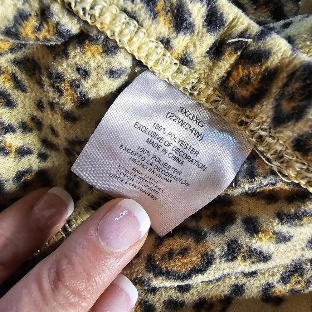 Plus Size Leopard Print Lounge Pants 3X - Picture 3 of 3